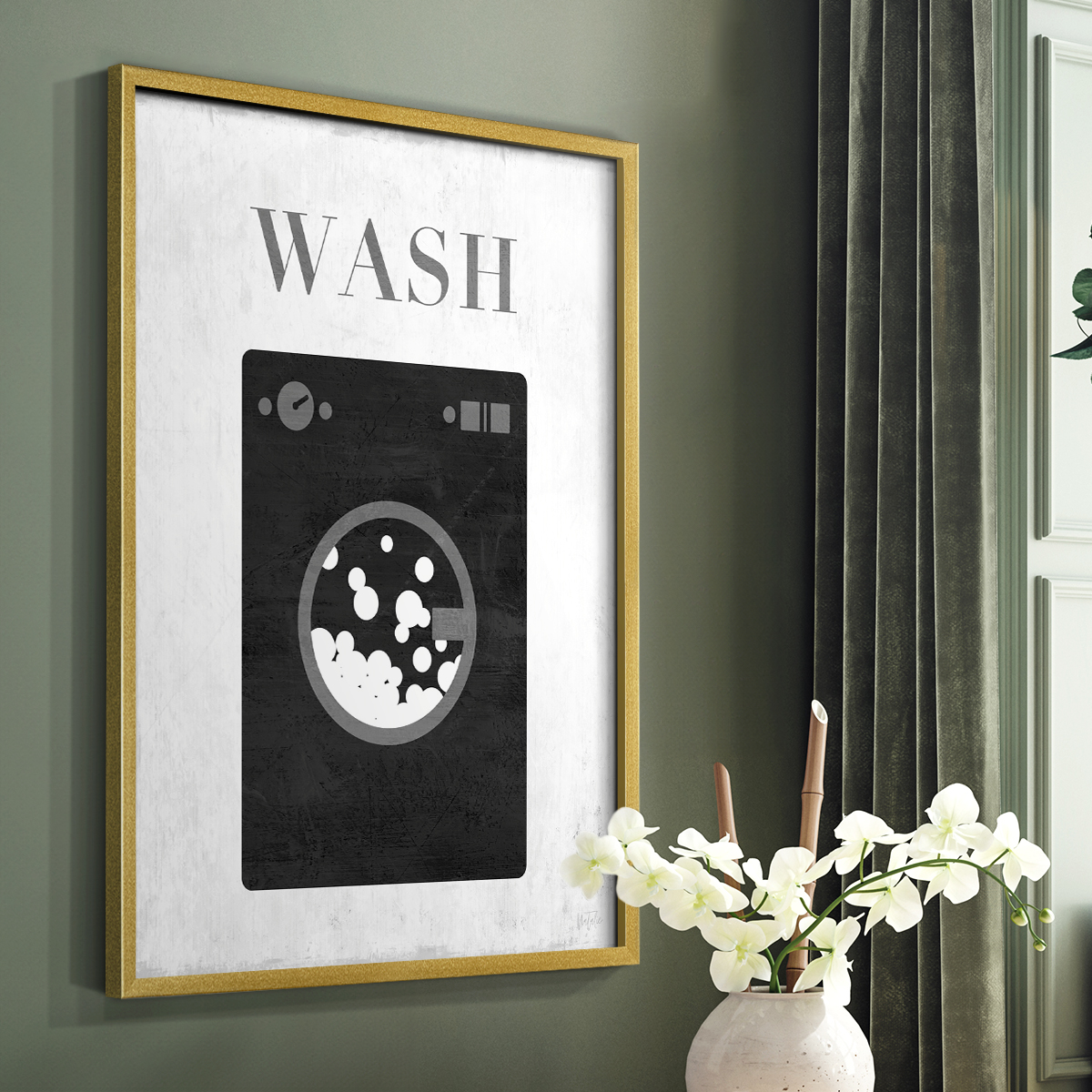 Wash Framed Print in Gold Solid Wood 8 x 10 Framed Print