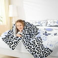 thumbnail image 4 of jejeloiu Cute Kawaii Butterflies Full Size Comforter Sets,Cartoon Leopard Print Bedding Comforter Set,White Black Bedding Sets For Teens,Super Cozy Room Decor,3 Pieces, 4 of 8