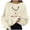 Beige_001, variant on QTSHPN Womens Crewneck Sweatshirt Christmas Holiday Party Graphic Print Long Sleeve Pullover Crew Neck Top Fall Sweatshirts for Women Orange_002 S
