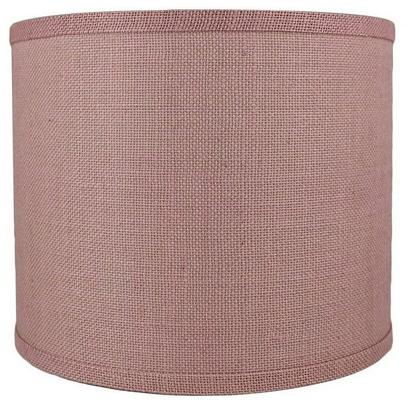 Classic Burlap Drum Lampshade, 8-inch to 16-inch Bottom Size Available Dusty Rose 12"
