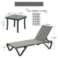 thumbnail image 2 of Domi Pool Lounge Chairs Set of 3, Adjustable Aluminum Plastic Outdoor Chaise Lounge with Side Table, All Weather for Deck Lawn Poolside Backyard-Grey Textilene, 2 of 8