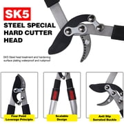 Paddsun 3PCS Garden Shears Set, Retractable Tree Lopper, Hedge Shears and Bypass Pruning Shears, Heavy Duty Branch Trimmer Kit