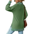 thumbnail image 2 of Hanerdun Women Pullover Blouse Female High Collar Long Sleeve Top Green S, 2 of 5