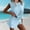 Light Blue, variant on Heisall Women's Solid Color Two Piece Sets Sleeveless Round Neck Top and Shorts Casual Lounge Sets Summer Spring Outfits