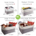 thumbnail image 2 of Small Storage Basket Set Of 3, Fabric Storage Boxes With Handle For Shelves, Closet, Toys (Foldable, Gray White), 2 of 9