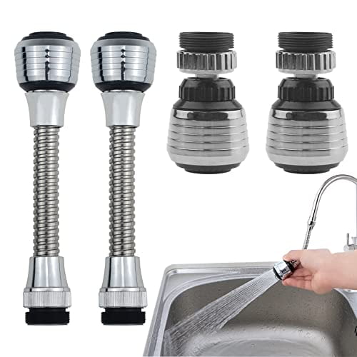 4 PACK Faucet Extender Tubes Flexible 360 Degrees Faucet Extension Sprayer for Kitchen Sink