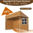 thumbnail image 5 of 8x4 FT Outdoor Storage Shed, Metal Lean to Shed with Windows, Lockable Door & Ventilation, Garden Tool Shed Pet Shelter for Backyard, Brown, 5 of 8