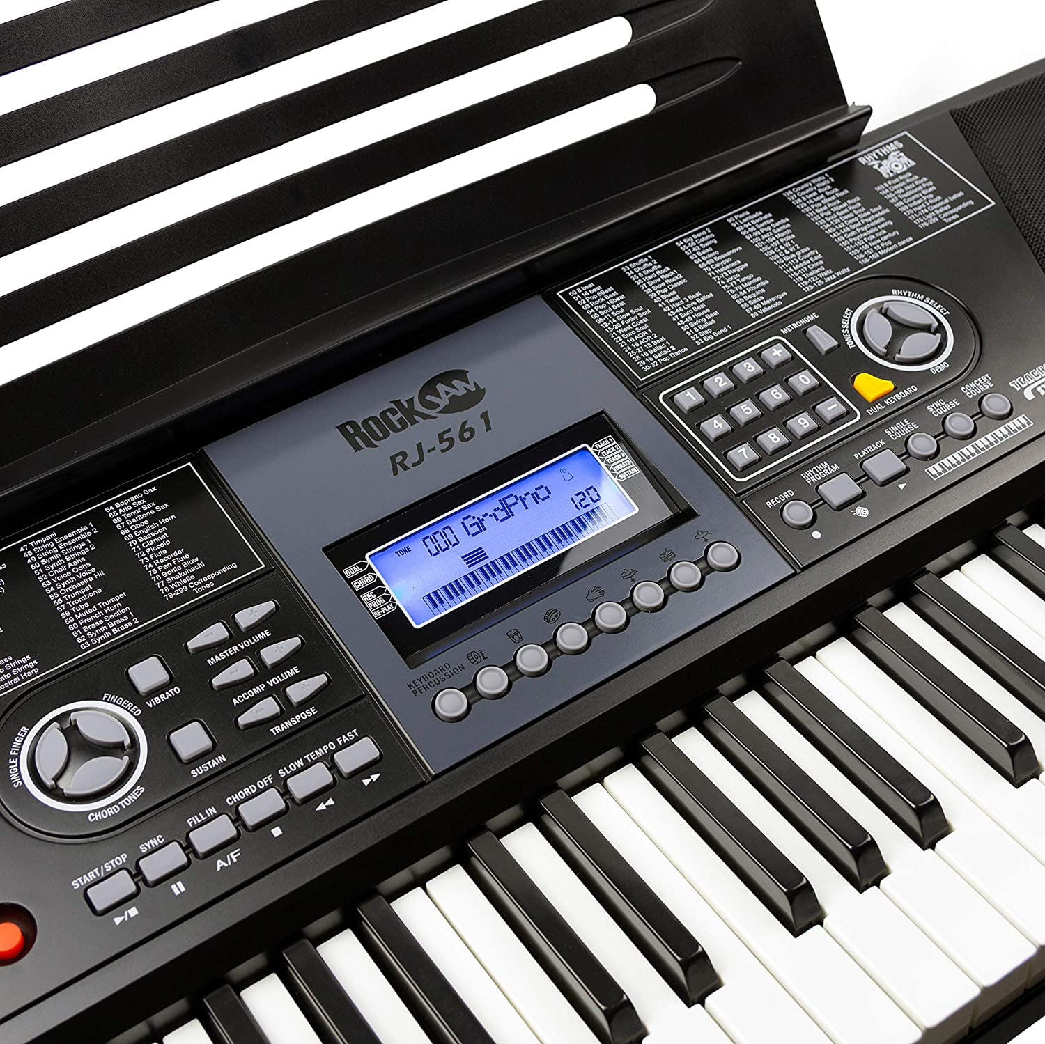 RockJam 61 Key Keyboard Piano With LCD Display Kit, Keyboard