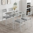 thumbnail image 1 of 5 Pcs Kitchen Table Set, Dining Table Set for 4, Rectangular Dinging Room Table with Soft Cushioned Chairs, Breakfast Nook, Modern Table Set for Small Places, Apartment, 1 of 7