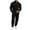 Black, variant on HAiming Mens Sets 2 Pieces Tracksuit Long Sleeve Button up Cargo Jacket and Jogger Pants Solid Color Outfits