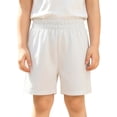 thumbnail image 3 of VBTAPA Boys Girls Cotton Athletic Shorts, Toddler Athletic Basketball Short Pants, Solid Summer Soccer Shorts, Kids School Sports Jogger Shorts White 4-5 Years, 3 of 7