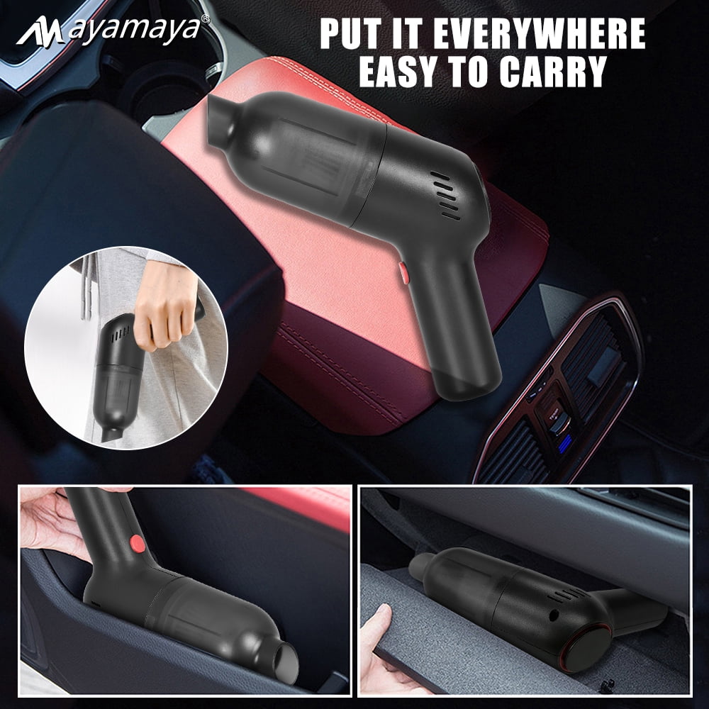 Rechargeable Car Vacuum Cleaner with Brush,AYAMAYA Mini Handheld Vacuum Cordless with 12000PA 120W Power Suction for Home