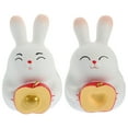 thumbnail image 3 of FRCOLOR  Flocked Decoration Rabbit Ornament Cute Bunny Figurine Sculpture Lovers, 3 of 8