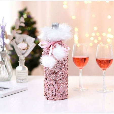 

Christmas decor Christmas Decoration Wine Set Plush Beam Wine Set Santa Claus Wine Bag