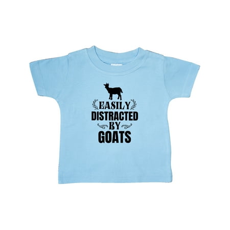 

Inktastic Easily Distracted by Goats Gift Baby Boy or Baby Girl T-Shirt