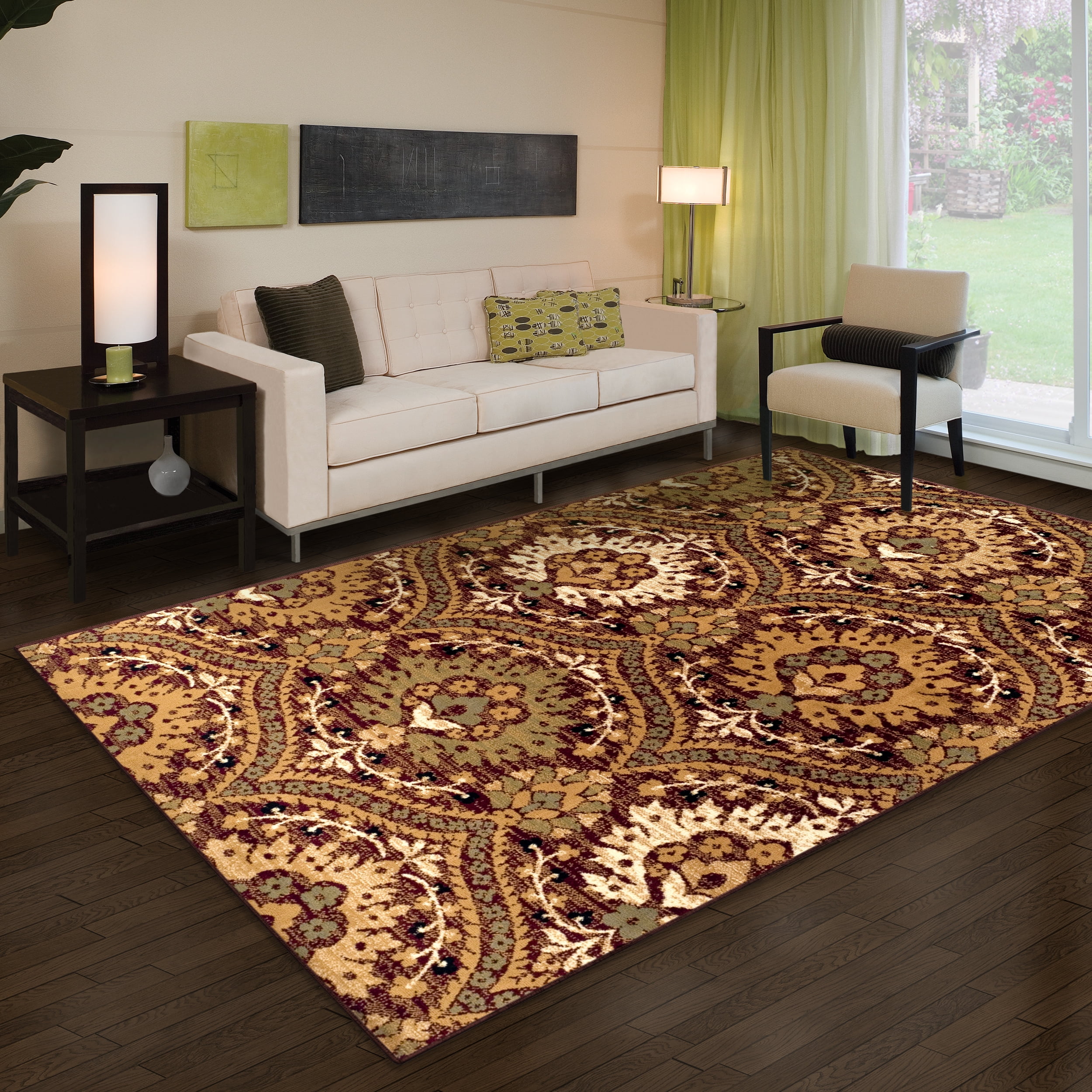 Impressions Fowler Indoor Rustic Floral Area Rug 5x8 Walmart Com Walmart Com