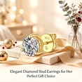 thumbnail image 6 of MomentWish 1 Carat Moissanite Earrings for Women 14K Gold Plated Solitaire Studs Graduation Anniversary Birthday Gift for Her, 6 of 10