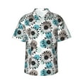 thumbnail image 2 of Picia Watercolor Sunflower Gentle Cotton Regular Fit Short Sleeve Casual Hawaiian Shirt for Men-Small, 2 of 9