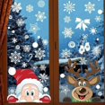 thumbnail image 3 of Pegatinas de Navidad de copo de nieve de Papá Noel, pegatinas de vidrio de ventana estáticas de doble cara, decoraciones de ventana de Navidad de Año Nuevo, 3 of 4