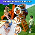 thumbnail image 5 of Sportspower Roseville Wooden Swing Set with Play Fort, Bench with Table, Sandbox, Trapeze, and 6' Slide, 5 of 9