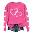 thumbnail image 6 of Craaazy Women's Valentines Shirts Round Neck Love Hearted Printed Long Sleeved Tops Gifts, 6 of 8