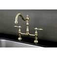 thumbnail image 3 of Kingston Brass KS1172TAL Tudor Bridge Kitchen Faucet, Polished Brass, 3 of 4