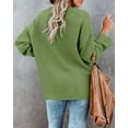 thumbnail image 3 of HSHDLDF Women's Oversized Sweaters Batwing Long Sleeve Loose V Neck Button Henley Tops Pullover Knit Jumper, 3 of 5