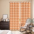 thumbnail image 3 of Kitchen Curtains 84 Inch Length 2 Panels, Orange Grommets Window Treatment Curtain, Country French Rustic Buffalo Plaid Modern Art Thermal Curtains Drapes for Living Room/Bathroom, 3 of 9