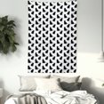thumbnail image 3 of Cat Tapestry, Cute Black Cat Figures on White Backdrop Playful Friendly Animals Posing Domestic Pets, Wall Hanging for Bedroom Living Room Dorm Decor, 60W X 80L Inches, Black White, by Ambesonne, 3 of 5