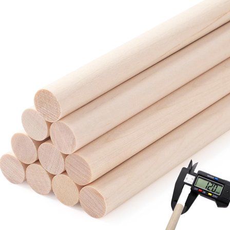 10PCS 1/2 x 12 Inch Wooden Dowel Rods, Unfinished Solid Hardwood Sticks for Macrame, DIY Crafts, Centerpieces, Wedding Decor, Art Projects, Natural Beige