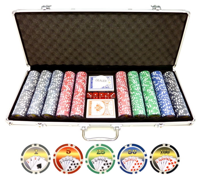 JP Commerce 13.5g 500pc Yin Yang Clay Poker Chip Set 1 Dealer Button 