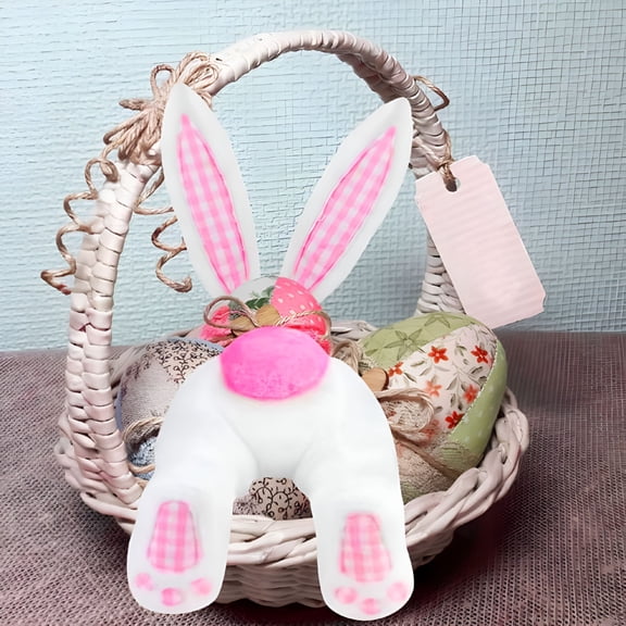 BESTSKY Easter Door Decorations DIY Cartoon Bunny Butt Wreath Decorations - Spring Easter Rabbit Wreath Outdoor Hanging Decoration,Cute Faceless Doll Bunny Welcome Sign Easter Decorations