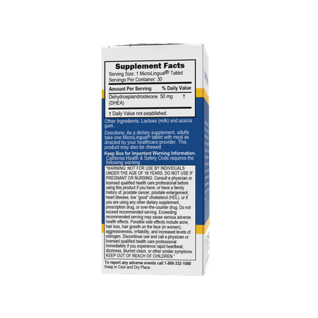 Superior Source DHEA 50 mg, Quick Dissolve Sublingual Tablets, 30 Count