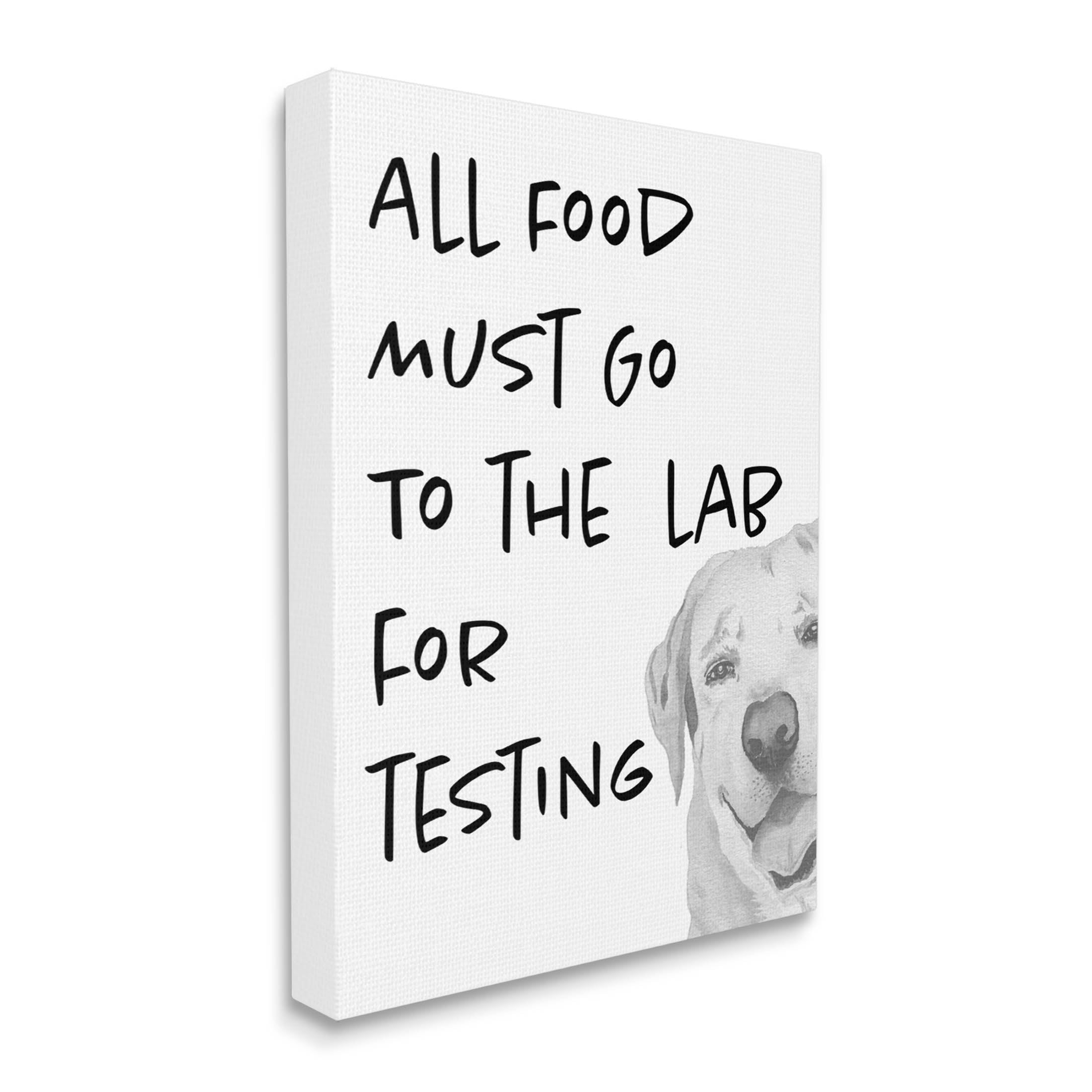 Food To Lab For Testing Funny Dog Animals & Insects Graphic Art Gallery Wrapped Canvas Print Wall Art