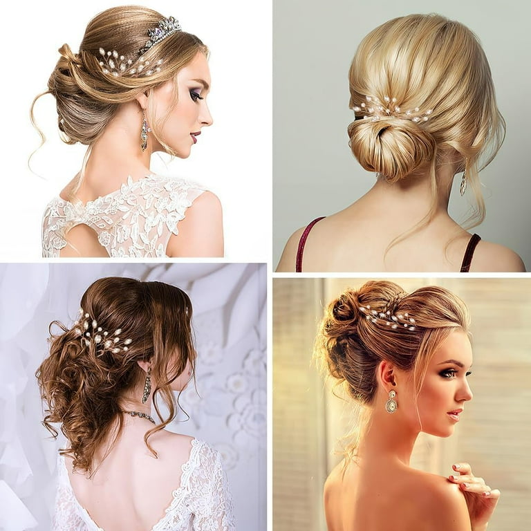 Rose Gold Hair Pins for Wedding Hairstyles Bride Hair Clips - Main Image