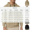 thumbnail image 3 of pstuiky camisas de manga larga para hombre, Sudadera con capucha de manga larga para hombre, informal, holgada, con cordón y bolsillo, de punto, de color liso Tops casuales para hombres l, 3 of 5