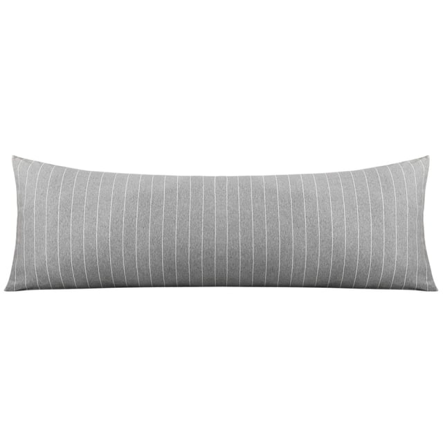 KWLET Body Pillow Cover Cotton Body Pillow Case Pillowcase with Double Zipper 21" x 54" Luxury Long Body Pillow Case Pillow Protector Cushion Cover Long Body Pillow Cover Grey White Stripe