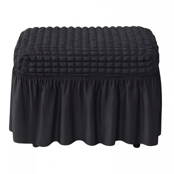 AUQ 2026 New 3D Bubble Lattice Ottoman Slipcover Rectangular Footstool Protector with Skirt,Stretch Stool Covers for Living Room for Living Room,Bedroom,Office
