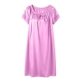 thumbnail image 3 of Aofany Women's Charming Satin Nightgowns Silk Sleepshirt Solid Sleep Dress Half Sleeve Sleepwear, 3 of 6