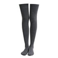 thumbnail image 3 of Extra Long Solid Color Thigh High Socks by KLOY2K - Over The Knee Boot Stockings, Nylon Material, Fashionable Legwear, Ideal for Daily & Party Wear, Popular Women's Accessories,Dark Gray,A, 3 of 3
