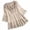 Beige, variant on Giftesty Womens Plus Size Women Vintage Lace Patchwork Bow V-Neck Three Quarter Blouses Top T-Shirt