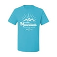 thumbnail image 2 of Matthew 17:20 He Moves Mountains | Mens Christian Graphic T-Shirt, Light Turquoise, Medium, 2 of 3