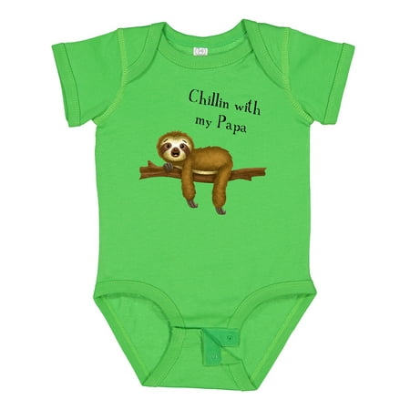 

Inktastic Chillin with Papa Sloth Cute Gift Baby Boy Bodysuit