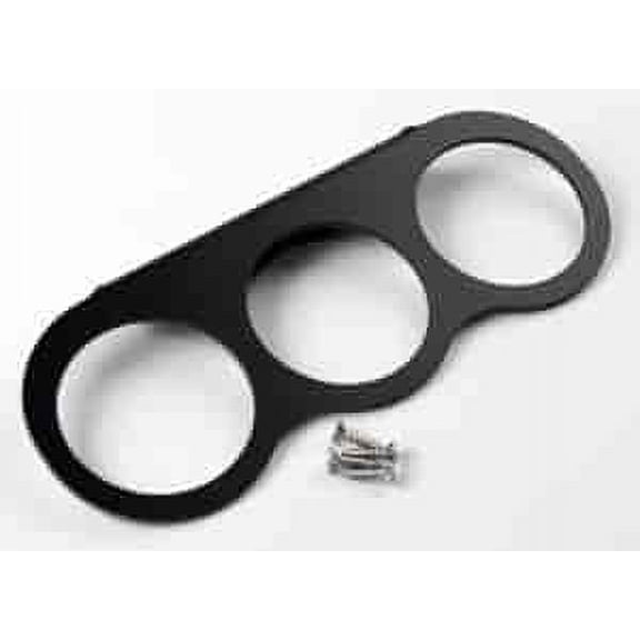 JEGS 41087 Aluminum Gauge Panel Black Powder Coat Finish 3 Hole 2-1/16 Diameter