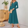 thumbnail image 6 of Cyglowse Spring Long Sleeve Comfortable Loose Maxi Dresses for Women 2026 Elegant Classy Winter Wedding Guest Dress Cyan XL, 6 of 6