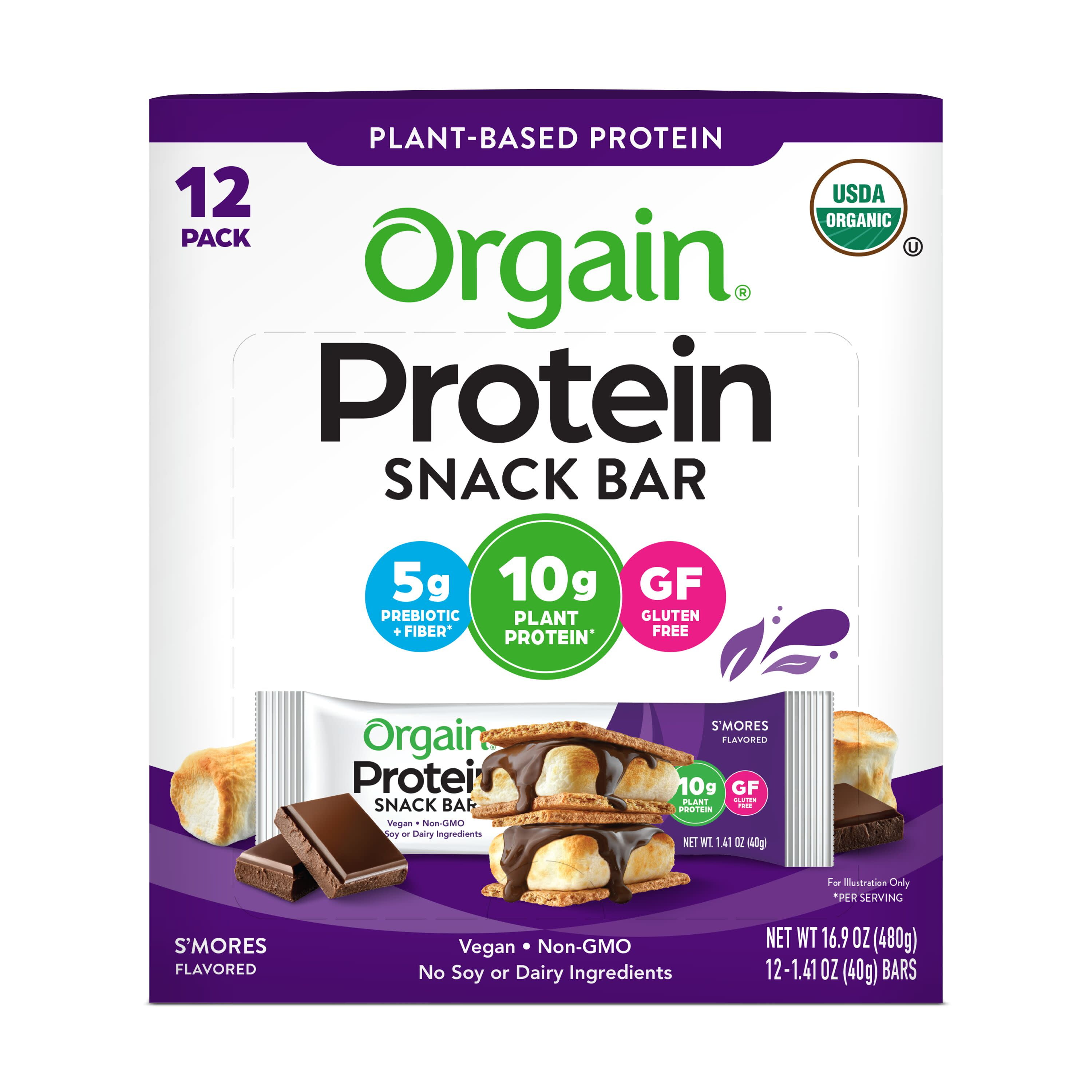 Orgain Organic 10g Protein Bar, S'mores, 12ct