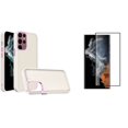 thumbnail image 1 of BD Slim Hybrid Case for Samsung Galaxy S23 Ultra Case (Beige/Pink) Frosted Back Protector TPU Cover with Screen Protectors (2-Pack) Tempered Glass, 1 of 4