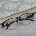 thumbnail image 2 of Gafas de lectura de media montura, ultralivianas, con suspensión de alambre y resina, montura grande, color negro neutro, 2 of 4