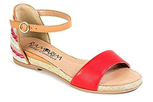 red low wedge sandals