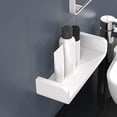 thumbnail image 5 of Estantes de baño de plástico blanco para montaje en pared, ventosa en forma de U, estantes de pared flotantes, suministros de ducha (centro), 5 of 5